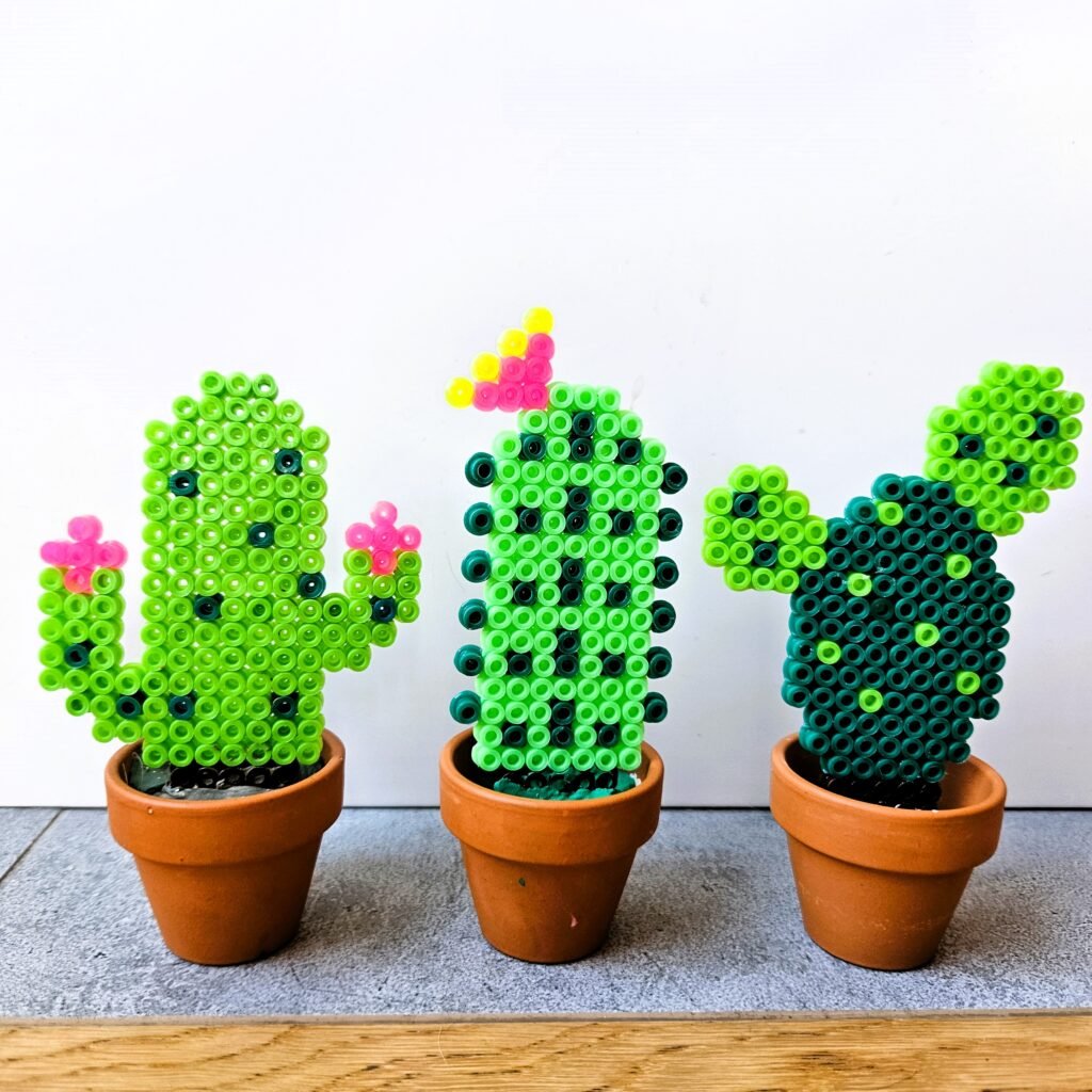 kaktusy 2D z koralików do prasowania